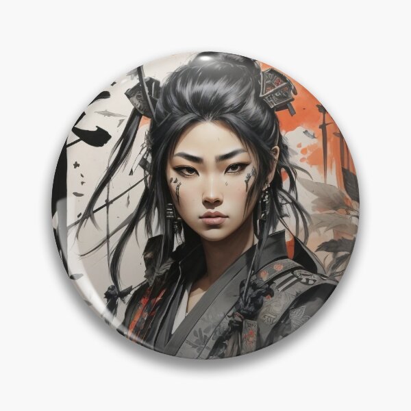 Item preview, Japanese Samurai, anime girl, manga, comic, drawing, T-shirt, closeup designed and sold by Chemikal1993.