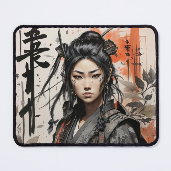 Item preview, Japanese Samurai, anime girl, manga, comic, drawing, T-shirt, closeup designed and sold by Chemikal1993.