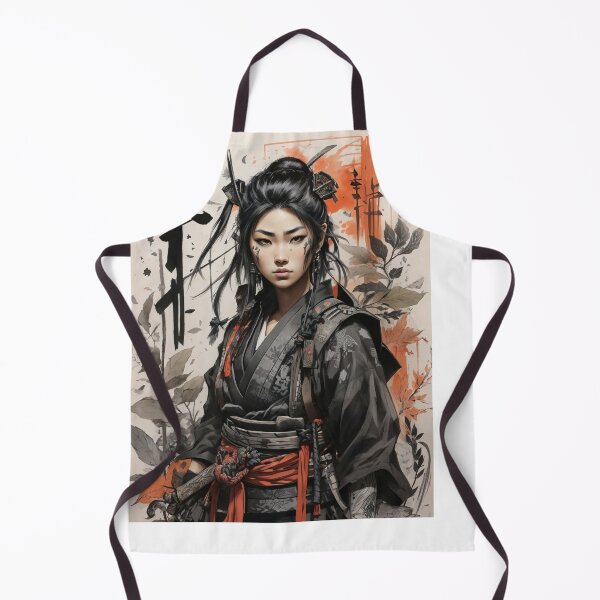 Item preview, Japanese Samurai, anime girl, manga, comic, drawing, T-shirt, closeup designed and sold by Chemikal1993.