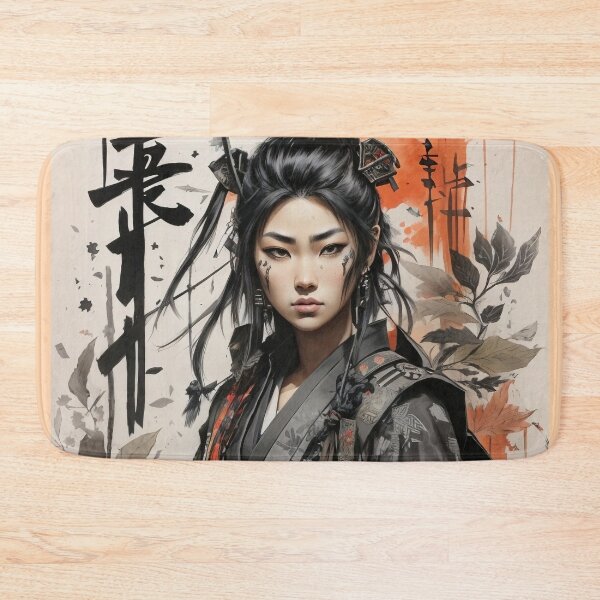 Item preview, Japanese Samurai, anime girl, manga, comic, drawing, T-shirt, closeup designed and sold by Chemikal1993.