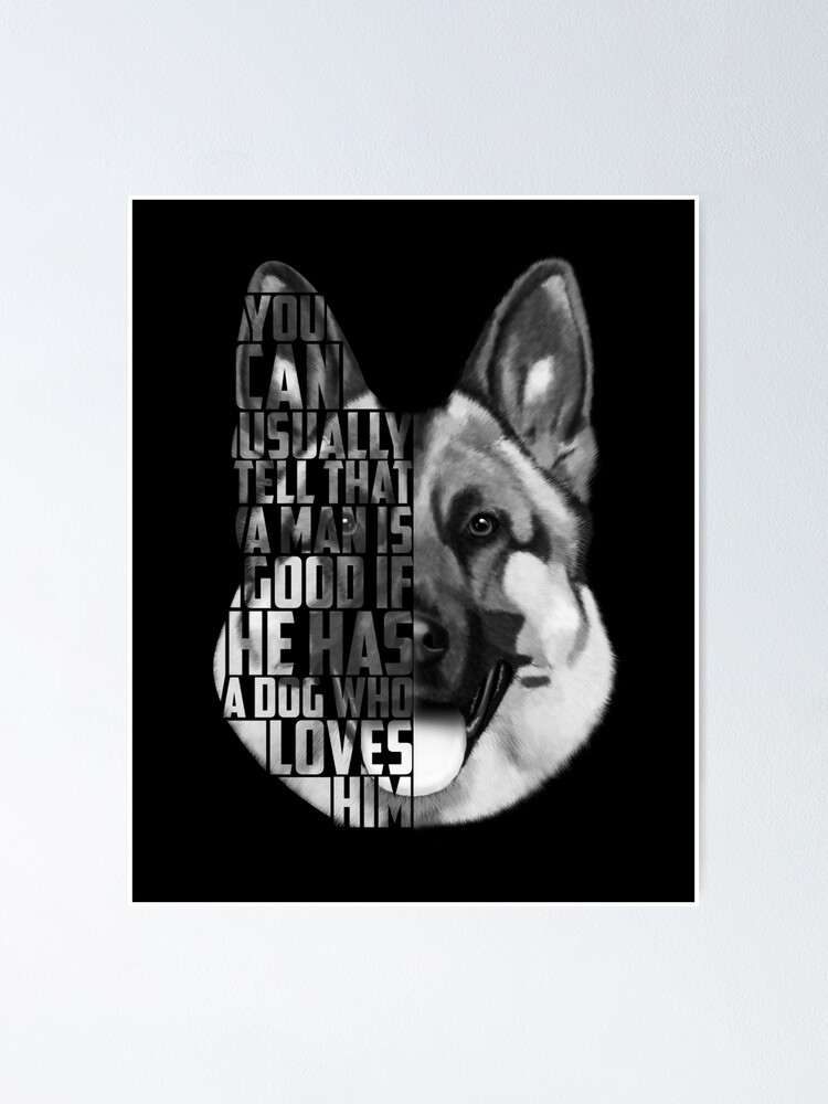 Poster Portrait De Texte De Berger Allemand Art De Berger Allemand Citation De Berger Allemand Citations De Chien Par Romandigitalart Redbubble