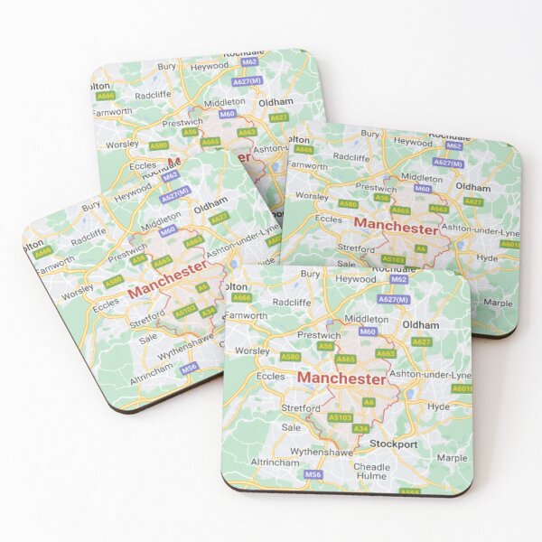 Item preview, Manchester map designed and sold by OliLewDesigns.