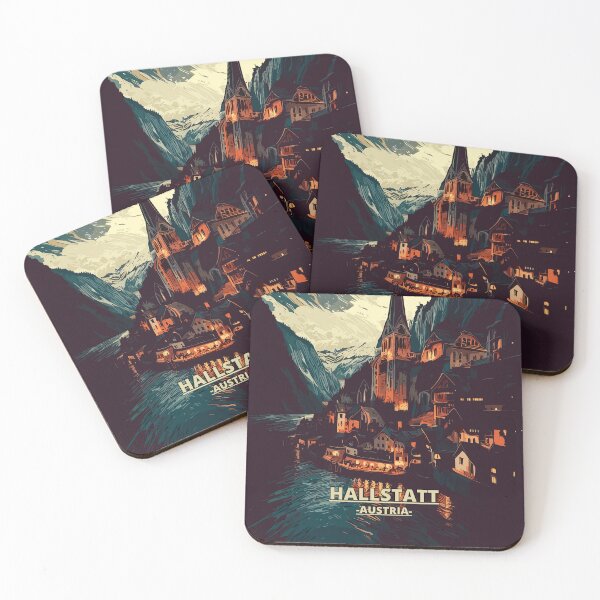 Item preview, Hallstatt in night, Austria designed and sold by TomFrontierArt.