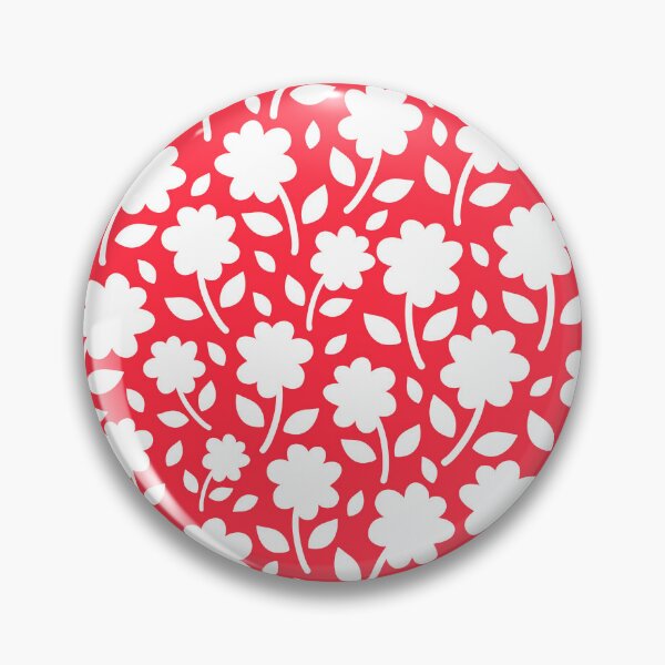 Item preview, A vibrant Red White Floral Silhouette Flower pattern designed and sold by Nicola-Rowe.