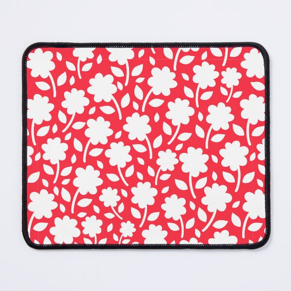 Item preview, A vibrant Red White Floral Silhouette Flower pattern designed and sold by Nicola-Rowe.