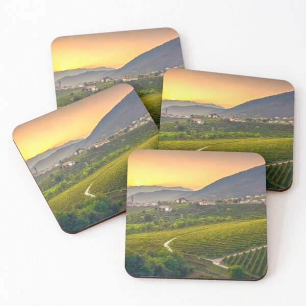Item preview, Sunset over vineyards of Prosecco Hills and San Pietro di Barbozza village designed and sold by Stefano Orazzini.