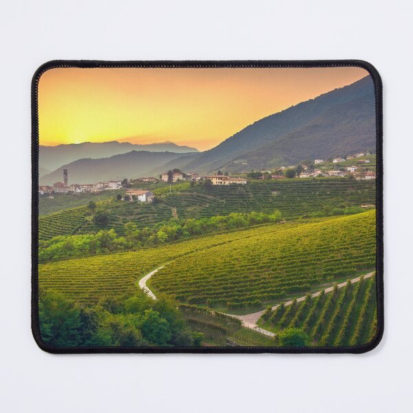Item preview, Sunset over vineyards of Prosecco Hills and San Pietro di Barbozza village designed and sold by Stefano Orazzini.