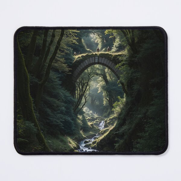 Item preview, Wild forest, bridge, lonely scene, river, waterfall, water designed and sold by Chemikal1993.