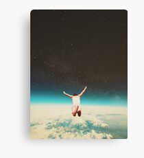 Falling with a hidden smile Canvas Print