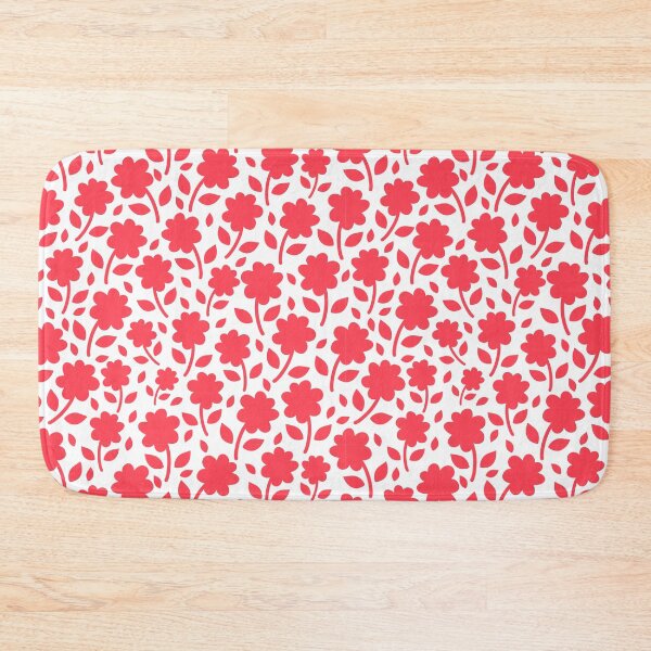 Item preview, A Vibrant Red & White Silhouette Floral Flower pattern designed and sold by Nicola-Rowe.