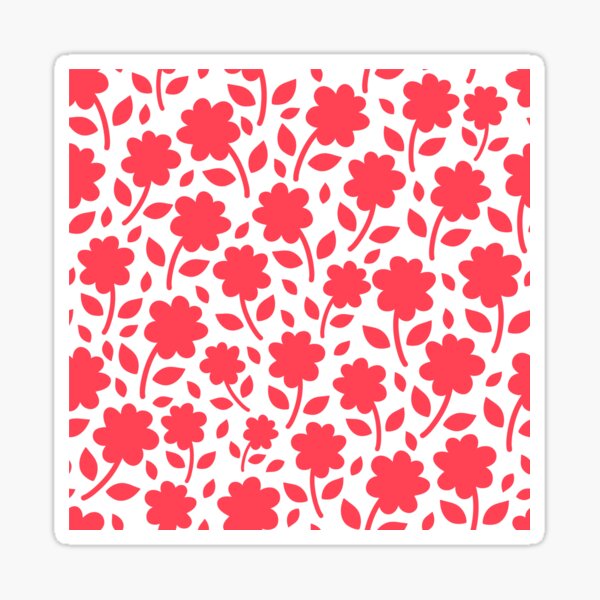 Item preview, A Vibrant Red & White Silhouette Floral Flower pattern designed and sold by Nicola-Rowe.