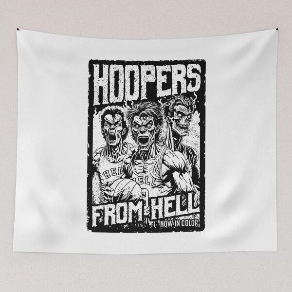Item preview, Basketball Halloween Funny Retro Zombie Horror Movie Poster designed and sold by GrandeDuc.