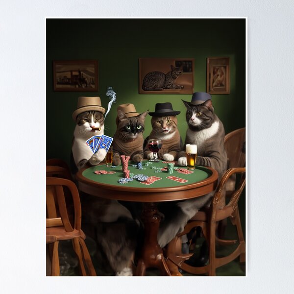 Item preview, Cats playing poker designed and sold by Glamalt.