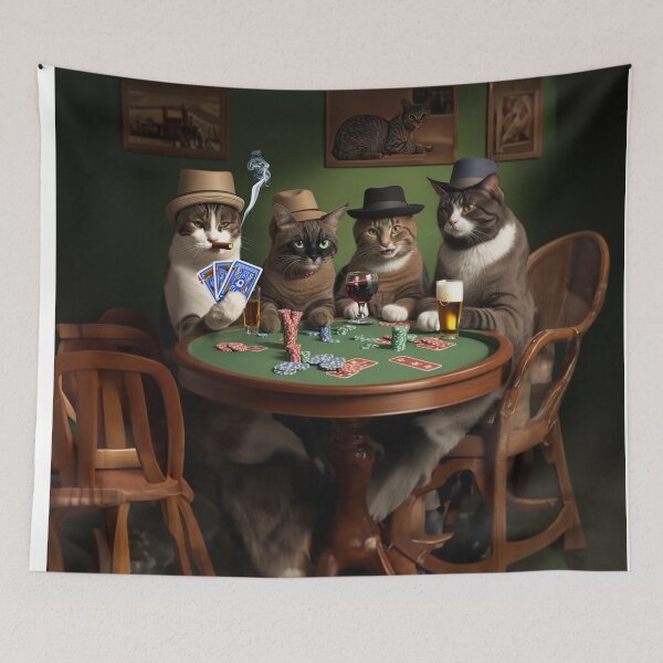 Item preview, Cats playing poker designed and sold by Glamalt.