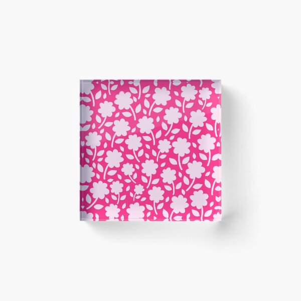 Item preview, A Vibrant Pink Silhouette Floral Flower pattern designed and sold by Nicola-Rowe.