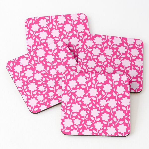 Item preview, A Vibrant Pink Silhouette Floral Flower pattern designed and sold by Nicola-Rowe.