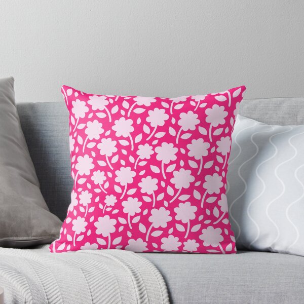 Item preview, A Vibrant Pink Silhouette Floral Flower pattern designed and sold by Nicola-Rowe.