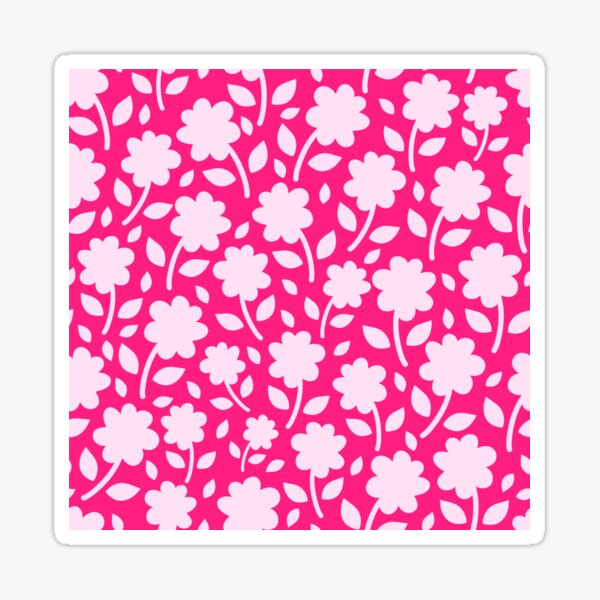 Item preview, A Vibrant Pink Silhouette Floral Flower pattern designed and sold by Nicola-Rowe.