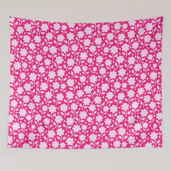 Item preview, A Vibrant Pink Silhouette Floral Flower pattern designed and sold by Nicola-Rowe.