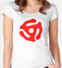 Red 45 Vinyl Record Symbol Women's Fitted Scoop T-Shirt
