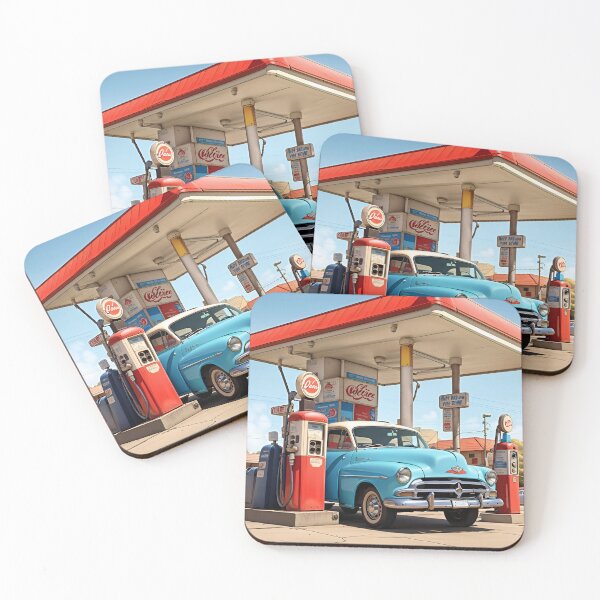 Item preview, American gas station, muscle car, refueling, desert, USA designed and sold by Chemikal1993.