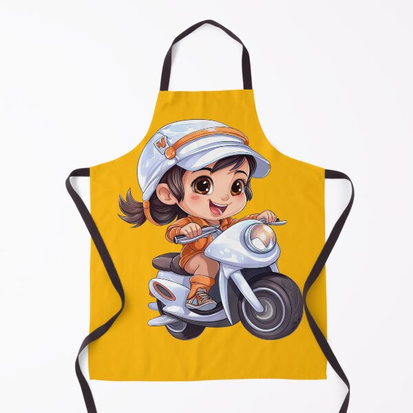 Item preview, Teenage Girl Riding a White Scooter (yellow background) designed and sold by TheTrendsDesk.