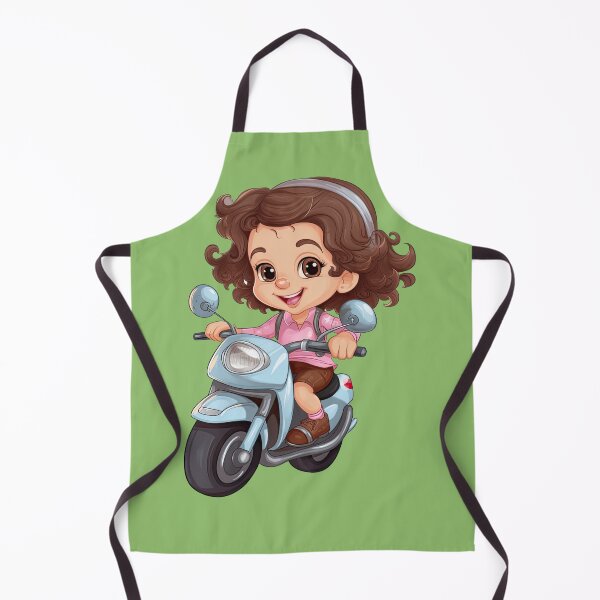 Item preview, Teenage Girl Riding a Blue Scooter (yellow background) designed and sold by TheTrendsDesk.