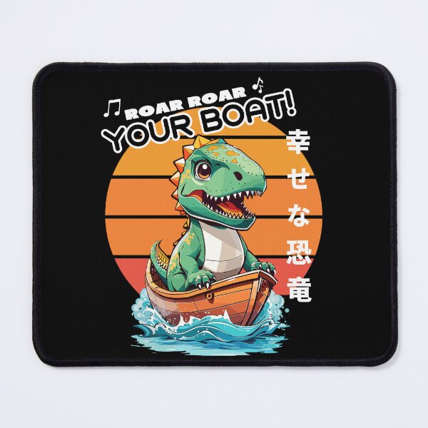 Artikelvorschau, Roar Roar Kawaii Happy Dinosaur T-Rex Japanischer Stil Schwarz entworfen und verkauft von chatzous.