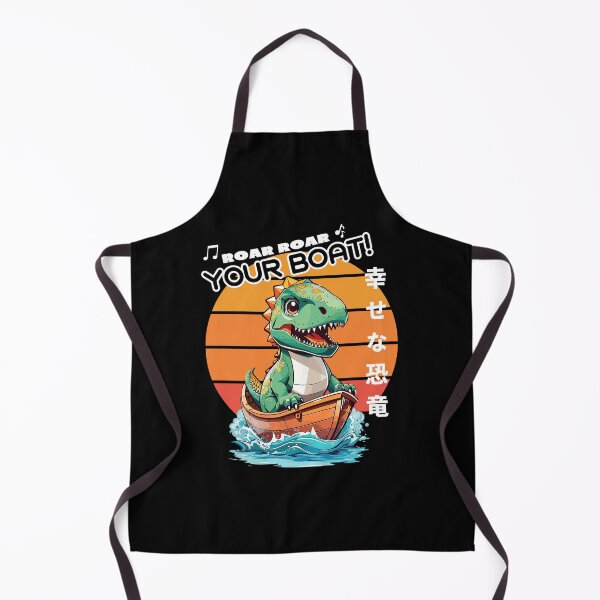 Artikelvorschau, Roar Roar Kawaii Happy Dinosaur T-Rex Japanischer Stil Schwarz entworfen und verkauft von chatzous.