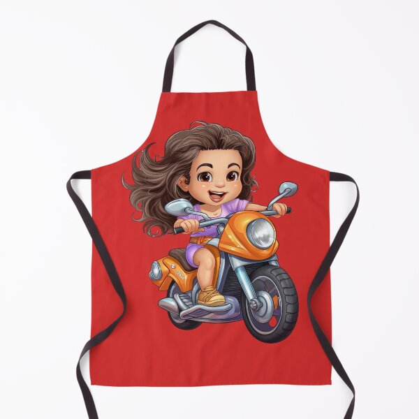 Item preview, Teenage Girl Riding an Orange Scooter (red background) designed and sold by TheTrendsDesk.