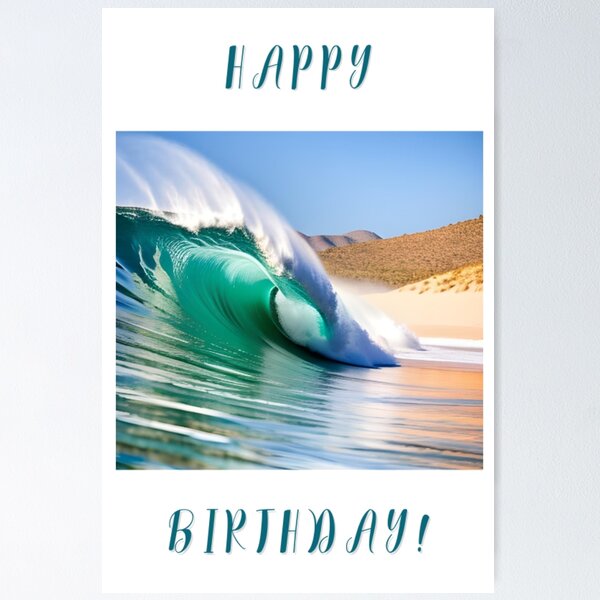 Item preview, Surfing Happy Birthday card designed and sold by JackFreestone.