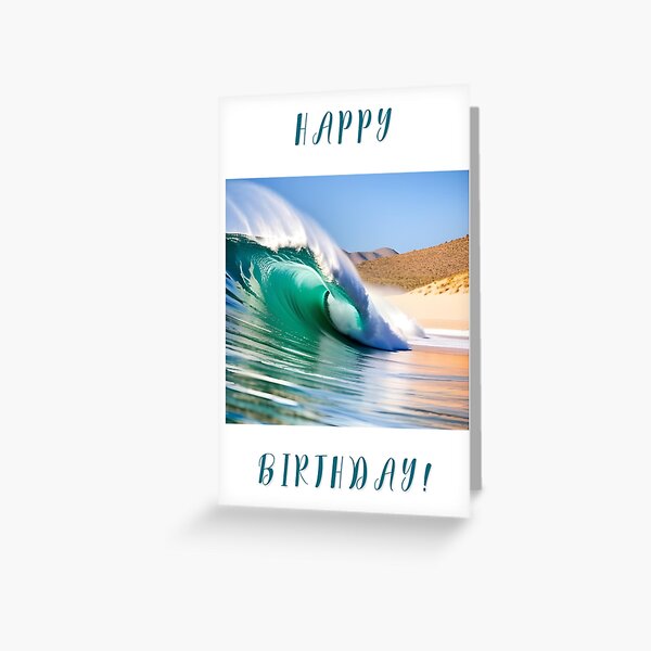 Item preview, Surfing Happy Birthday card designed and sold by JackFreestone.