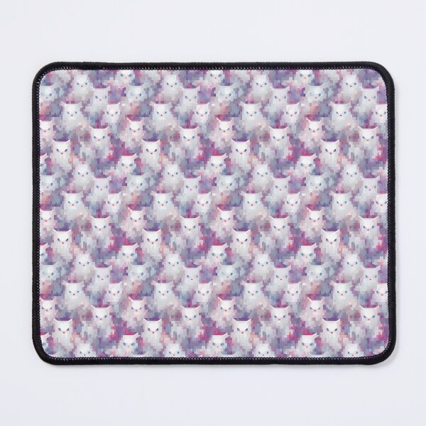 Item preview, Pixel Art White Cats: Monochromatic Pattern Design designed and sold by Rivanes.