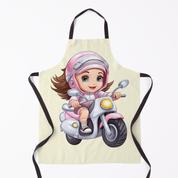 Item preview, Teenage Girl Riding a Silver Scooter (off white like background) designed and sold by TheTrendsDesk.