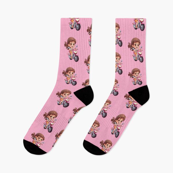 Item preview, Teenage Girl Riding a Pink Scooter  (pink background) designed and sold by TheTrendsDesk.