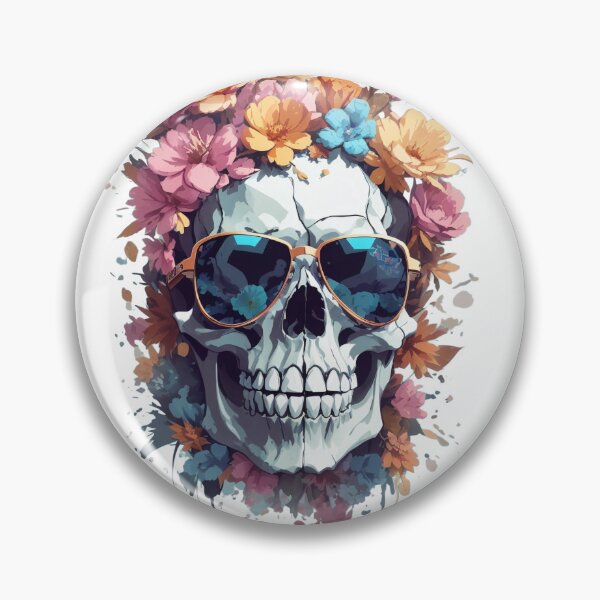 Item preview, Skull with Sunglasses and Flowers designed and sold by rhashhab.