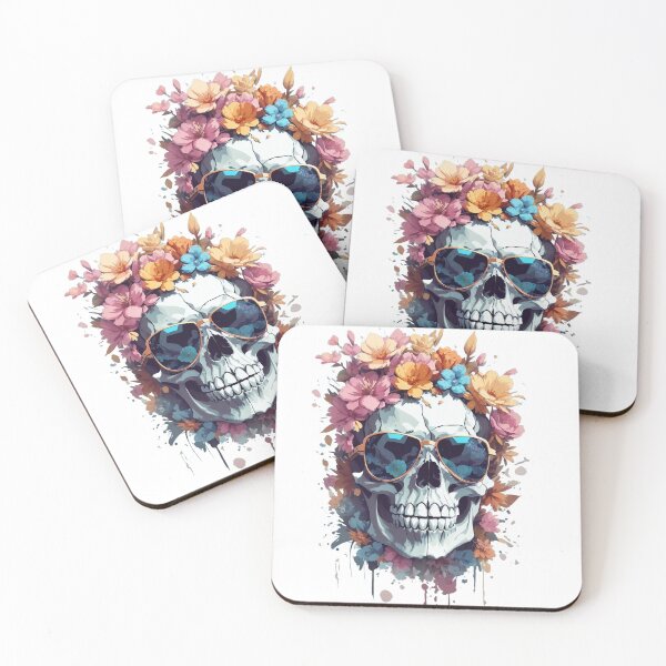 Item preview, Skull with Sunglasses and Flowers designed and sold by rhashhab.