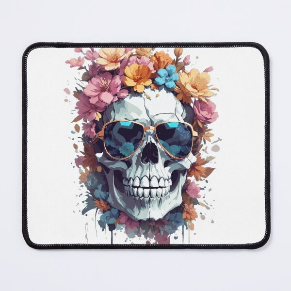 Item preview, Skull with Sunglasses and Flowers designed and sold by rhashhab.