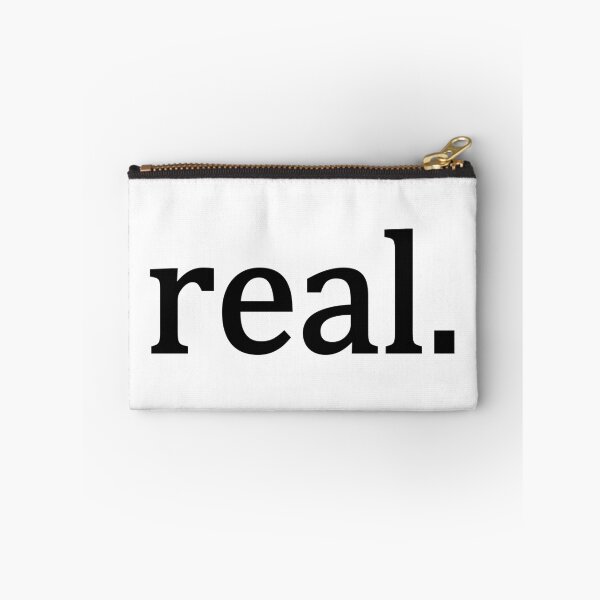 Item preview, lowercase "real." text designed and sold by DukkyDuck.