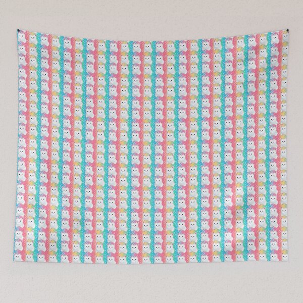 Item preview, Pixel Art White Cats on Rainbow Pattern designed and sold by Rivanes.