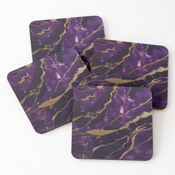 Item preview, Dark Purple Marble Texture with Gold Flecks  designed and sold by BirdsnStuff.