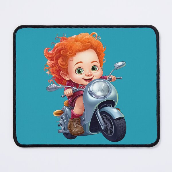 Item preview, Teenage Girl Riding a Silver Scooter (blue background) designed and sold by TheTrendsDesk.