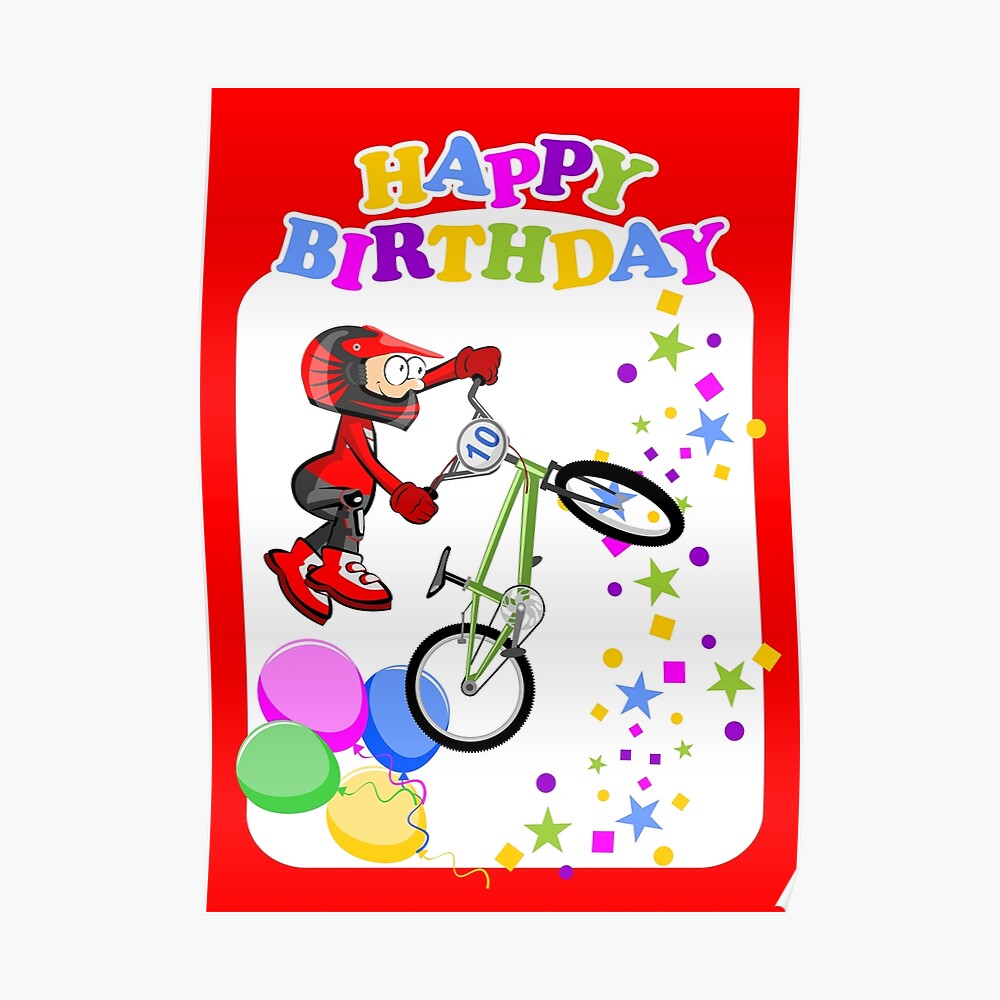 Carte De Vœux Joyeux Anniversaire Brave Cycliste Bmx Par Megasitiodesign Redbubble