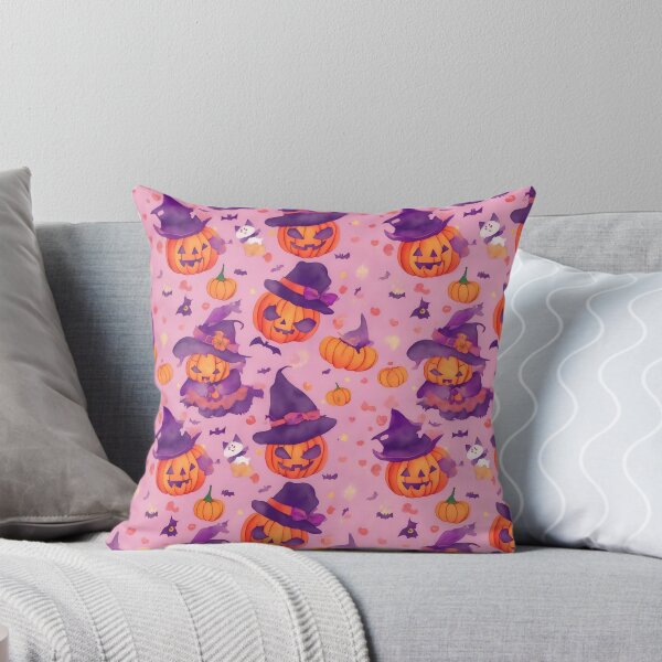 Item preview, Watercolor Halloween Pumpkin with Hat Halloween Seamless Cartoons designed and sold by thaifairs.