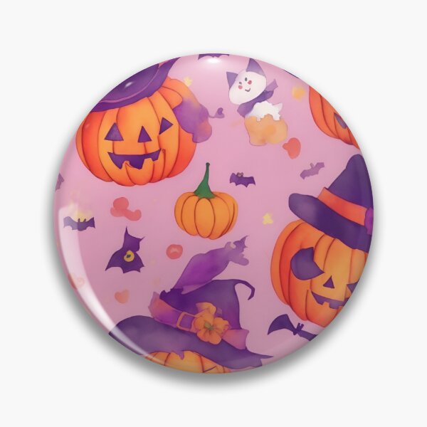 Item preview, Watercolor Halloween Pumpkin with Hat Halloween Seamless Cartoons designed and sold by thaifairs.