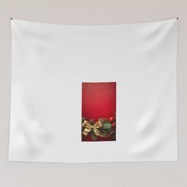 Item preview, a red and gold christmas background with a bow designed and sold by Dark Fantasy Store.