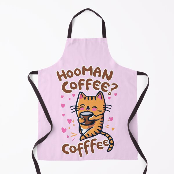 Item preview, Cute little kitten drinking coffee with word "Hooman Cofffee?" designed and sold by CooffeeeOrTeaaa.