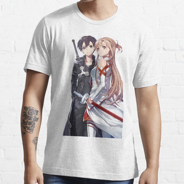 Sword Anime Art Online Shirt Men's Personalised Crew Neck Short Sleeve T  Shirt Fashion Graphic Tees Black Small