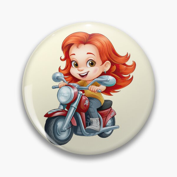Artikelvorschau, Teenager-Mädchen auf einem roten Motorrad (weißer Hintergrund) entworfen und verkauft von TheTrendsDesk.