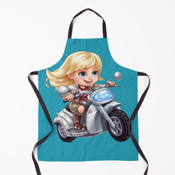 Item preview, Teenage Girl Riding a Silver Scooter (blue background) designed and sold by TheTrendsDesk.
